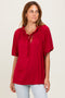 BurgundyHalf Balloon Sleeve Top