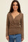 Camel Brushed Wrap Front Nursing Top