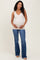 Blue High Rise Raw Hem Bootcut Maternity Jeans