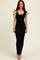 Black Scoop Neck Sleeveless Rayon Rib Maxi Knit Dress