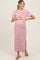 Red Striped Side Slit Maternity Maxi Dress