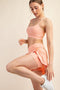 Peach Crossover V-Waist Skort