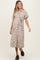 Cream Floral Button Front Waist Tie Maternity Midi Dress