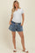 Blue Drawstring Maternity Denim Shorts