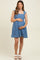 Blue Floral Chambray Maternity Mini Dress