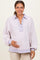 Lavender Striped Oversized Collared Pullover Maternity Top
