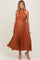 Mocha Pleated Maternity Halter Dress