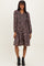 Brown Floral Smocked Long Sleeve Dress