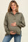 Olive Snap Button Pullover Henley Maternity Sweatshirt