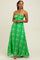 Green Floral Halter Tie Back Cutout Maxi Dress