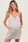 Beige Textured Rib Side Pocket Maternity Romper Dress