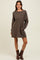 Brown Oversized Long Sleeve T-Shirt Dress