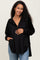Black Corduroy Contrast Oversized Maternity Hoodie