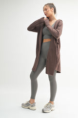 Mocha Hooded Long Cardigan