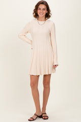 Cream Wide Rib Maternity Mini Sweater Dress