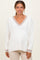 Ivory Deep V-Neck Border Stripe Maternity Sweater
