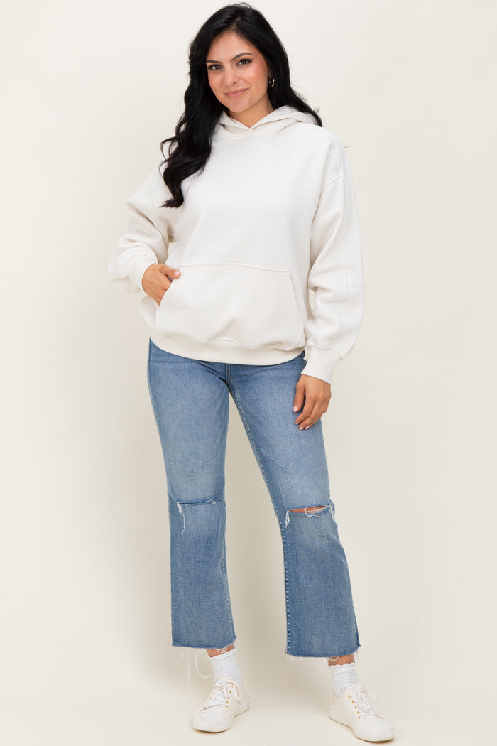 Ivory Fleece Oversized Hoodie
