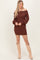 Brown Off The Shoulder Sweater Dress