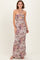Mauve Floral Halter Cutout Maxi Dress