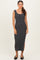 Charcoal Cable Knit Sleeveless Midi Dress