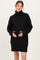 Black Turtleneck Chunky Knit Maternity Sweater Dress