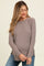 Taupe Baby Waffle Knit Long Sleeve Maternity Top