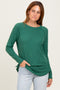 Green Baby Waffle Knit Long Sleeve Top