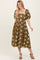 Dark Olive Textured Midi Dress