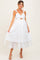 White Embroidered Twist Front Cutout Maternity Midi Dress