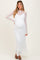 White Lace Mock Neck Long Sleeve Maternity Maxi Dress