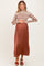 Brown Striped Contrast Sweater Top Maternity Maxi Dress