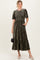 Olive Smocked Velvet MIdi Dress