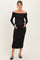Black Off Shoulder Long Sleeve Maternity Maxi Dress