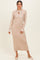 Cream Tie Neck Sweater Midi Dress