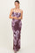 Purple Floral Mesh Sleeveless Cutout Maternity Maxi Dress