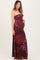 Burgundy Floral Strapless Maternity Maxi Dress