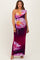 Plum Floral One Shoulder Maternity Maxi Dress