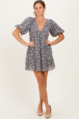 Jade Floral V-Neck Mini Dress