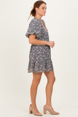 Jade Floral V-Neck Mini Dress