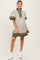 Olive Striped Contrast Border Maternity Mini Dress