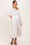 Cream Pleated Empire Waist Maternity Midi Dress