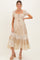 Cream Floral Lace Inset Puff Sleeve Maternity Maxi Dress