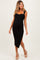 Black Cutout Fitted Maternity Midi Dress