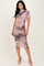 Light Pink Floral Mesh Short Sleeve Midi Dress