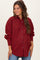 Red Plaid Linen Blend Maternity Button Down Shirt