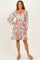 Cream Rose Floral Long Sleeve Dress