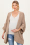Mocha Oversized Cuffed Sleeve Maternity Cardigan