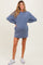 Blue Mineral Wash Oversized Maternity Sweatshirt Mini Dress