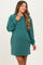 Forest Green Mint Mineral Wash Oversized Maternity Sweatshirt Mini Dress