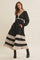 Black Floral Eyelet Lace Tiered Hem Maxi Dress
